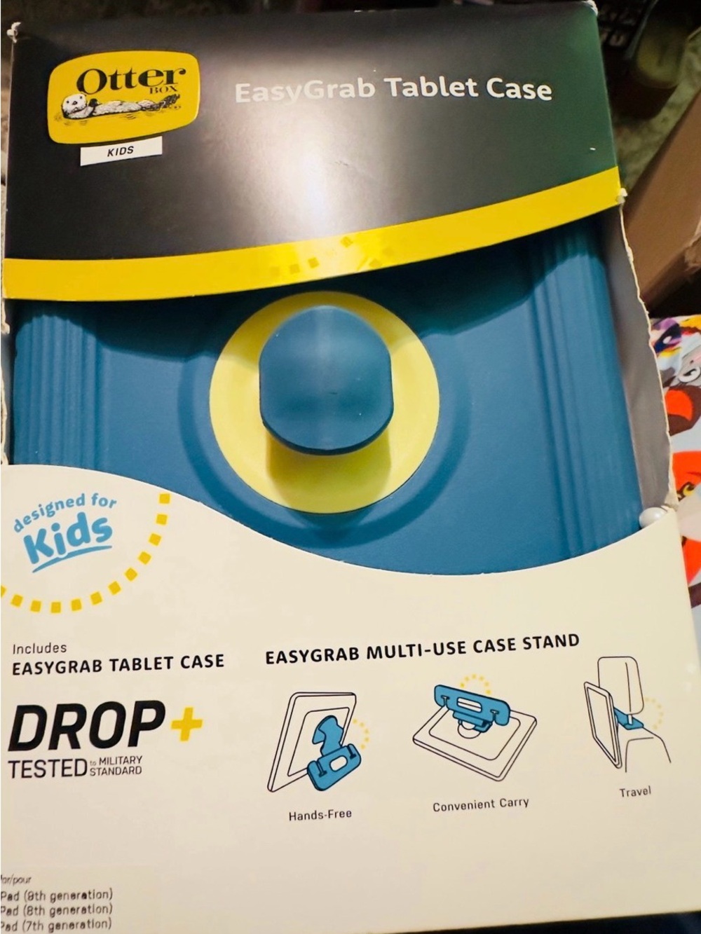 OtterBox Kids EasyGrab Tablet Case in Blue with Yellow Accents